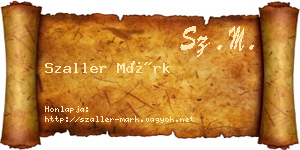 Szaller Márk névjegykártya