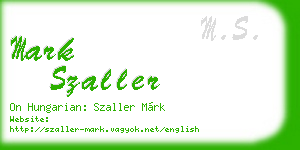 mark szaller business card